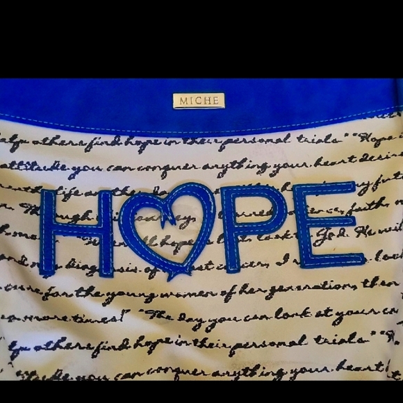 Miche Hope Purse Blue And White Leather, Just Purse No Carry Lanyard - Picture 2 of 5